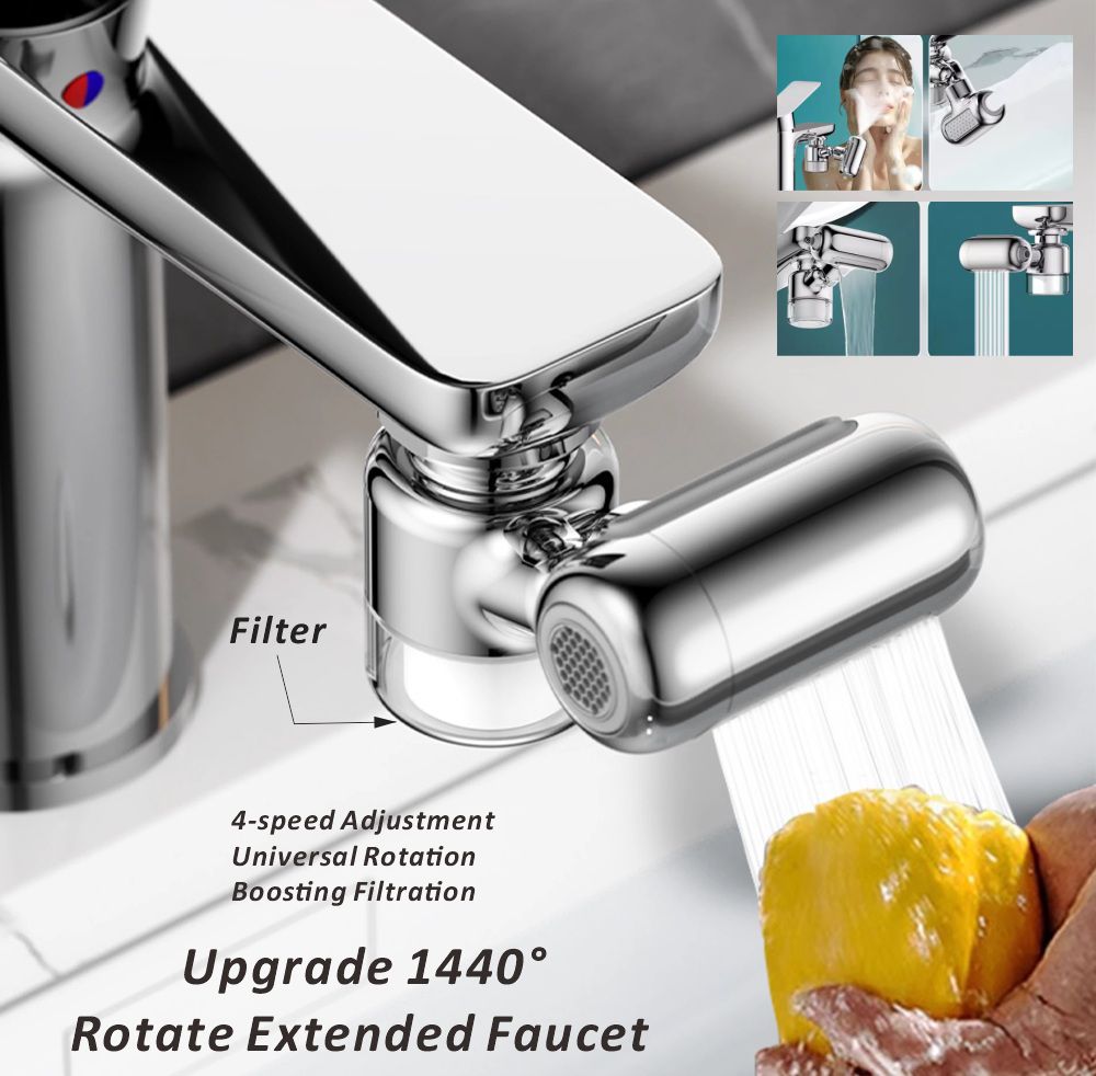 Kitchen Appliances Offers - New Metal 1440°Universal Rotation Filter Faucet
